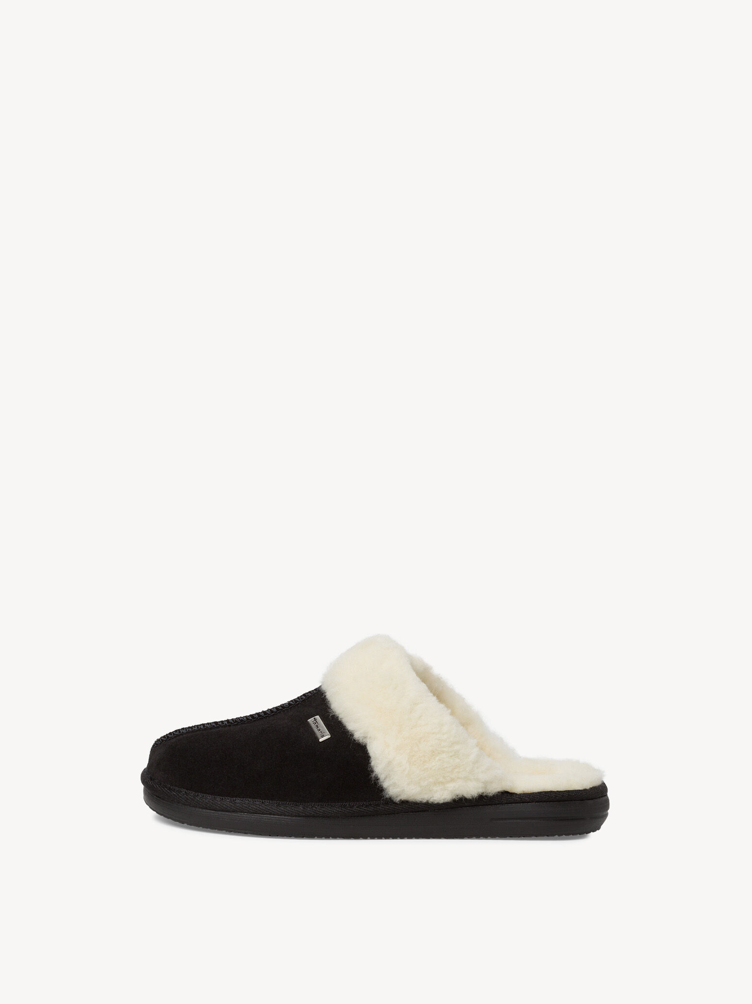 Pantoufle en cuir - noir