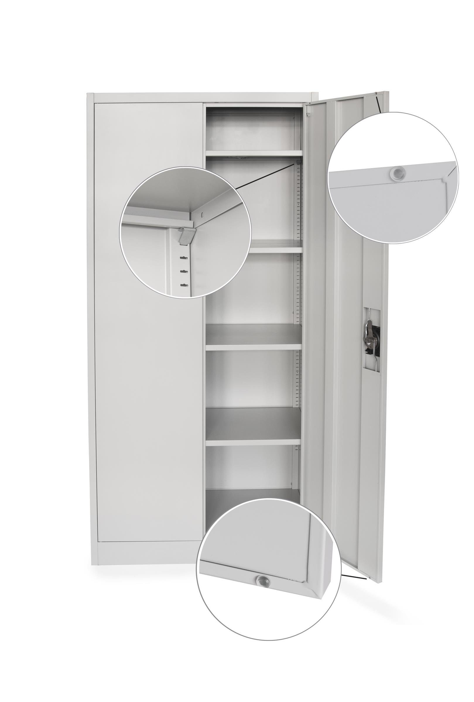 rikta Mehrzweckschrank Metallschrank, Mehrzweckschrank, Aktenschrank mit 5 Ebenen, Höhe 168cm