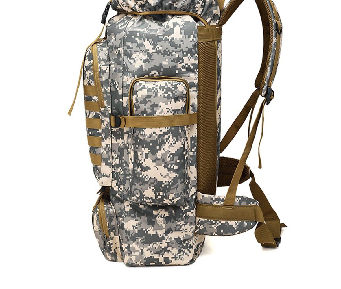 SCOBAG Wanderrucksack Wanderrucksack Camouflage (1-tlg, Männer und Frauen im Freien Sport), 80L Großes Fassungsvermögen-Wasserdicht