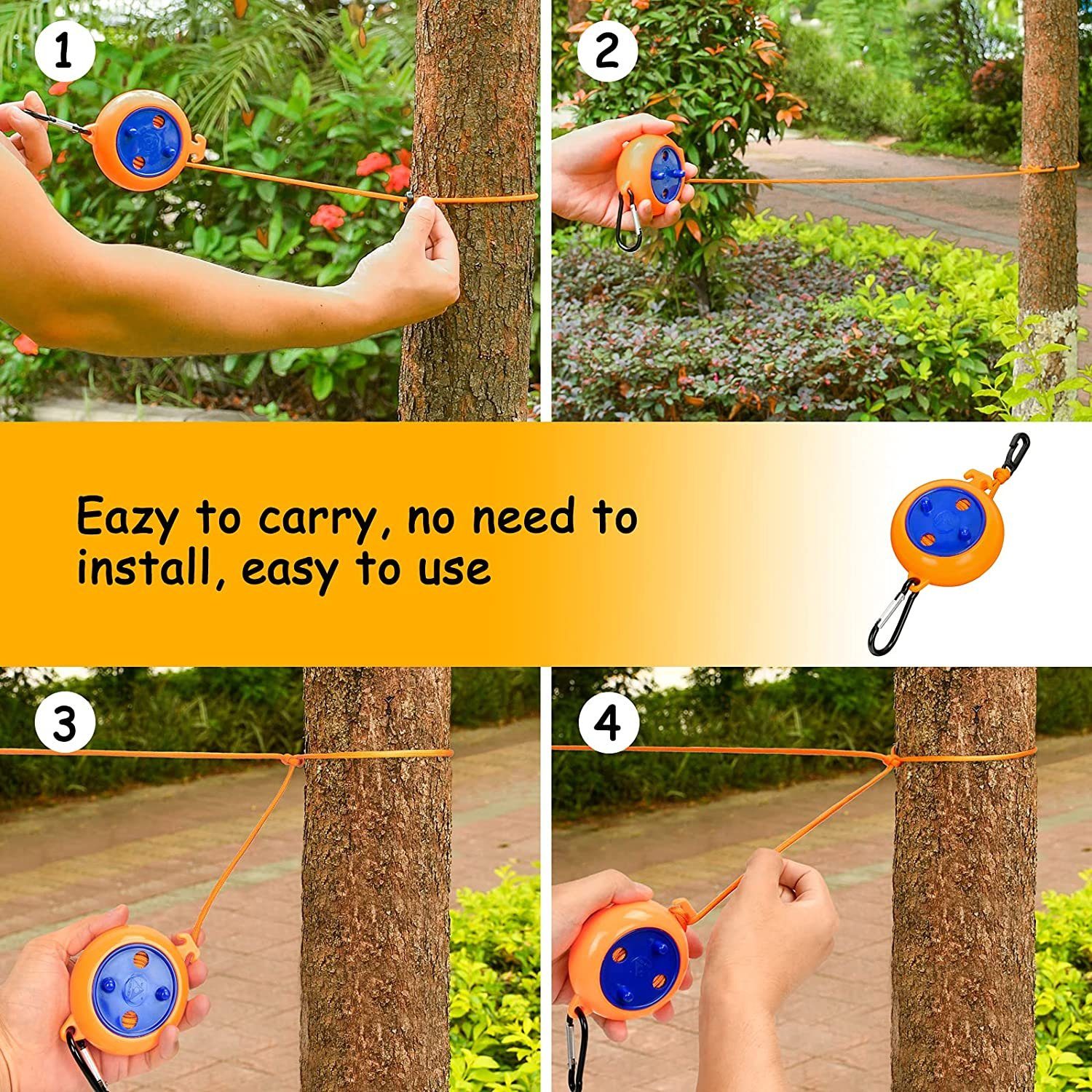 Blusmart Wand-Wäscheleine 8m Wäscheleine Camping Tragbare Wäscheständer, für Badezimmer, Waschküche, Garten oder Reise