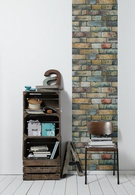 living walls Vinyltapete Pop Up Panel 3D, strukturiert, Steinoptik, Steinwand Tapete Selbstklebend Stein Bunt Grau Panel 2,50 m x 0,52 m