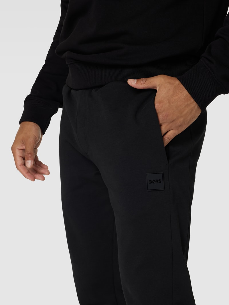 Sweatpants mit elastischem Bund Modell 'Lamont' in schwarz