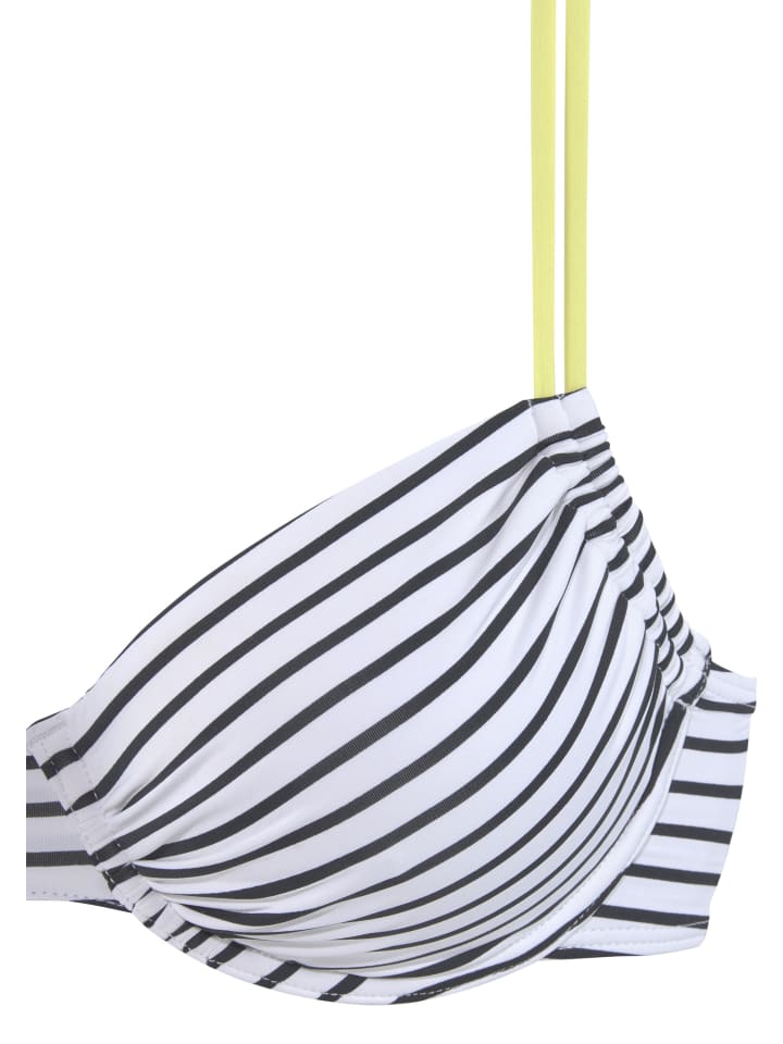 Venice Beach Bügel-Bikini-Top in schwarz-weiß-limette günstig kaufen
