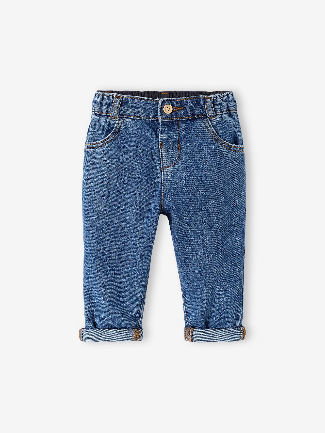 Jean mom fit bébé en denim stone