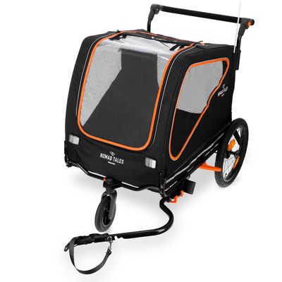 Nomad Tales Spirit Bike Trailer, ebony / tangerine