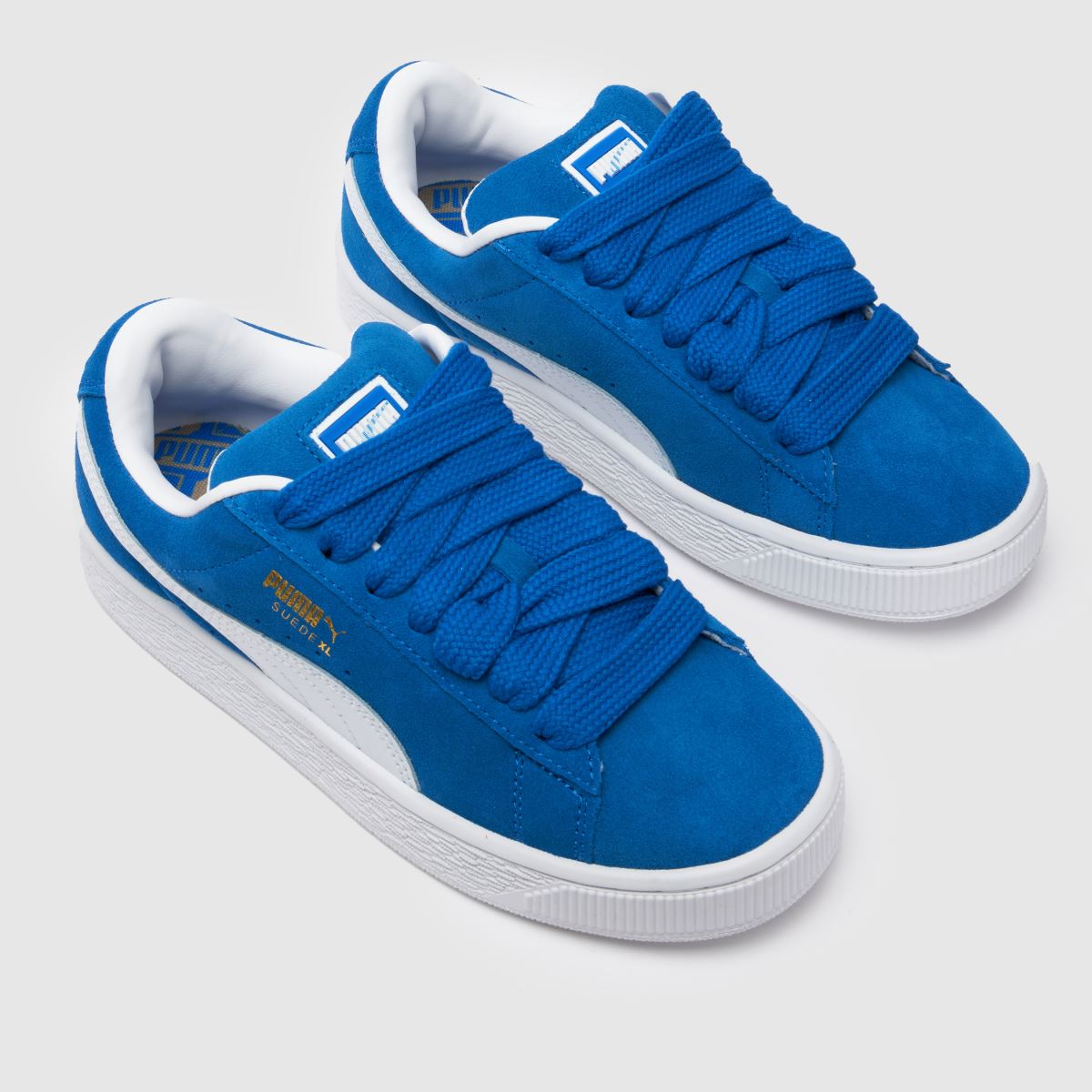 PUMA blå mocka XL Pojkar Ungdomsskor