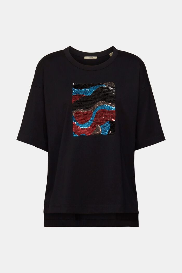 Oversize-T-Shirt mit Paillettenapplikation