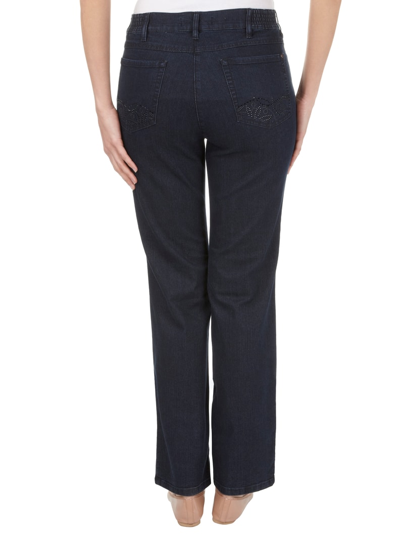 Comfort Fit Jeans mit Stretch-Anteil Modell 'Greta' in dunkelblau
