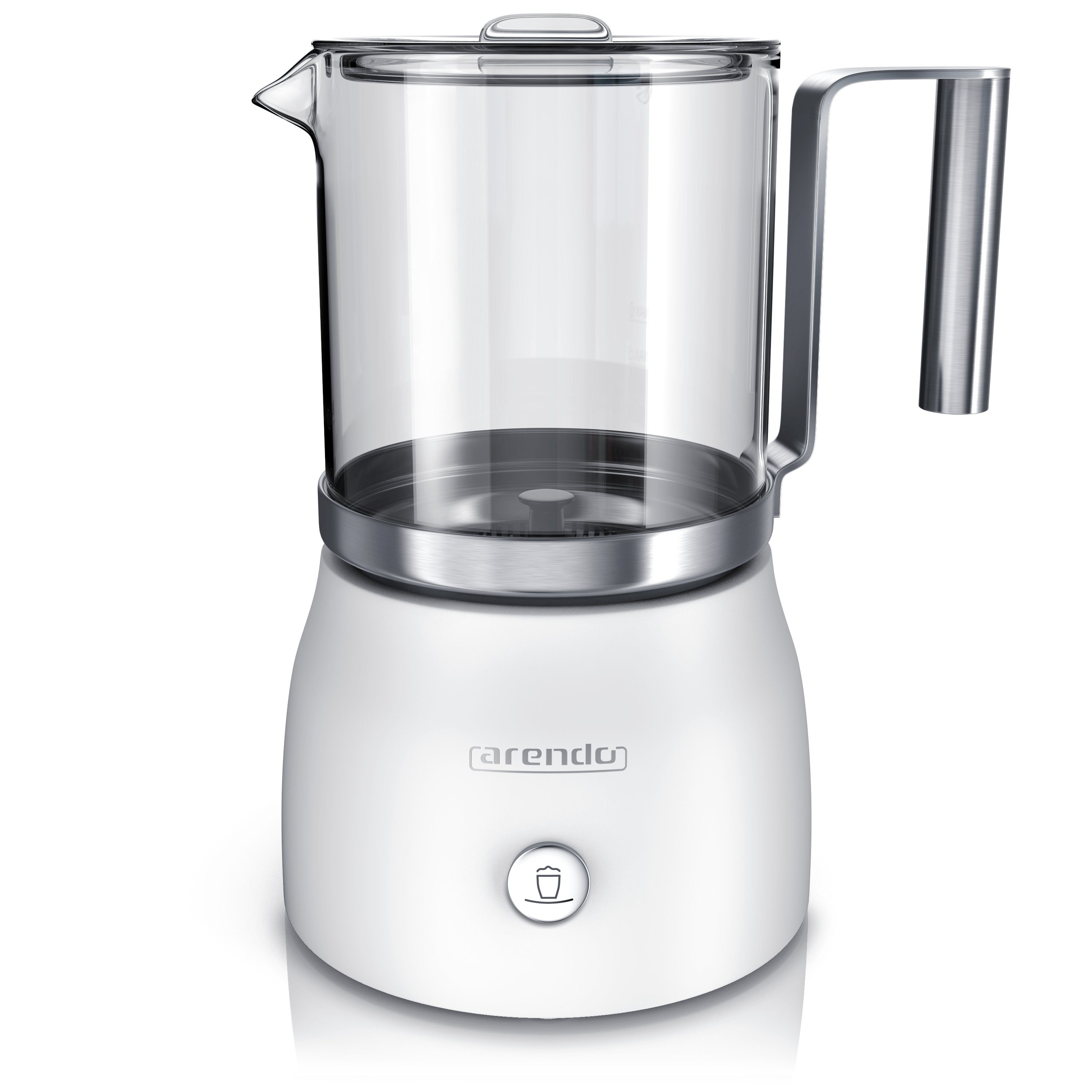 Arendo Milchaufschäumer, 600 W, inkl. abnehmbaren Glasaufsatz, 6 Funktionen, leise & Stromsparend