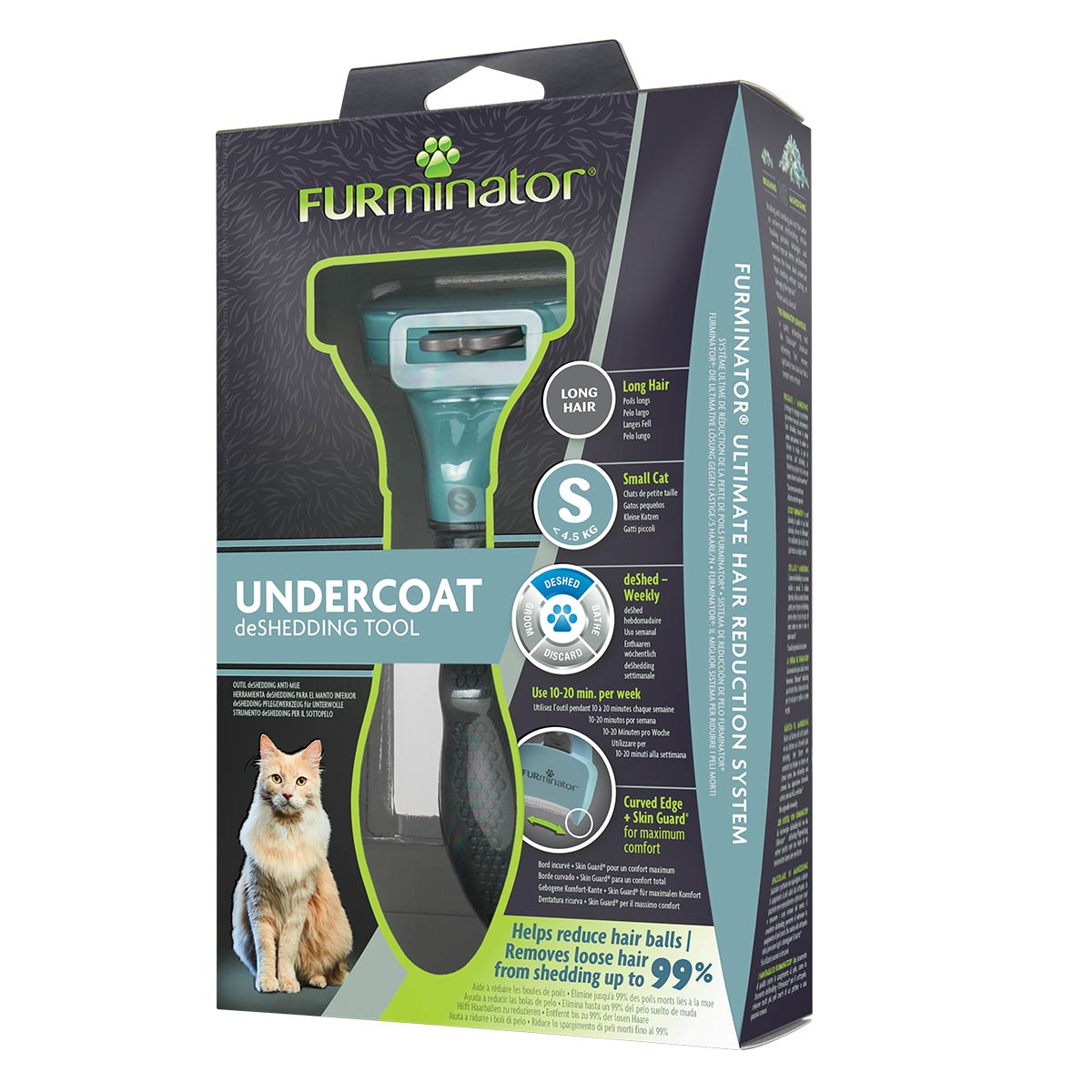 FURminator Katze Langhaar Bürste für Unterwolle