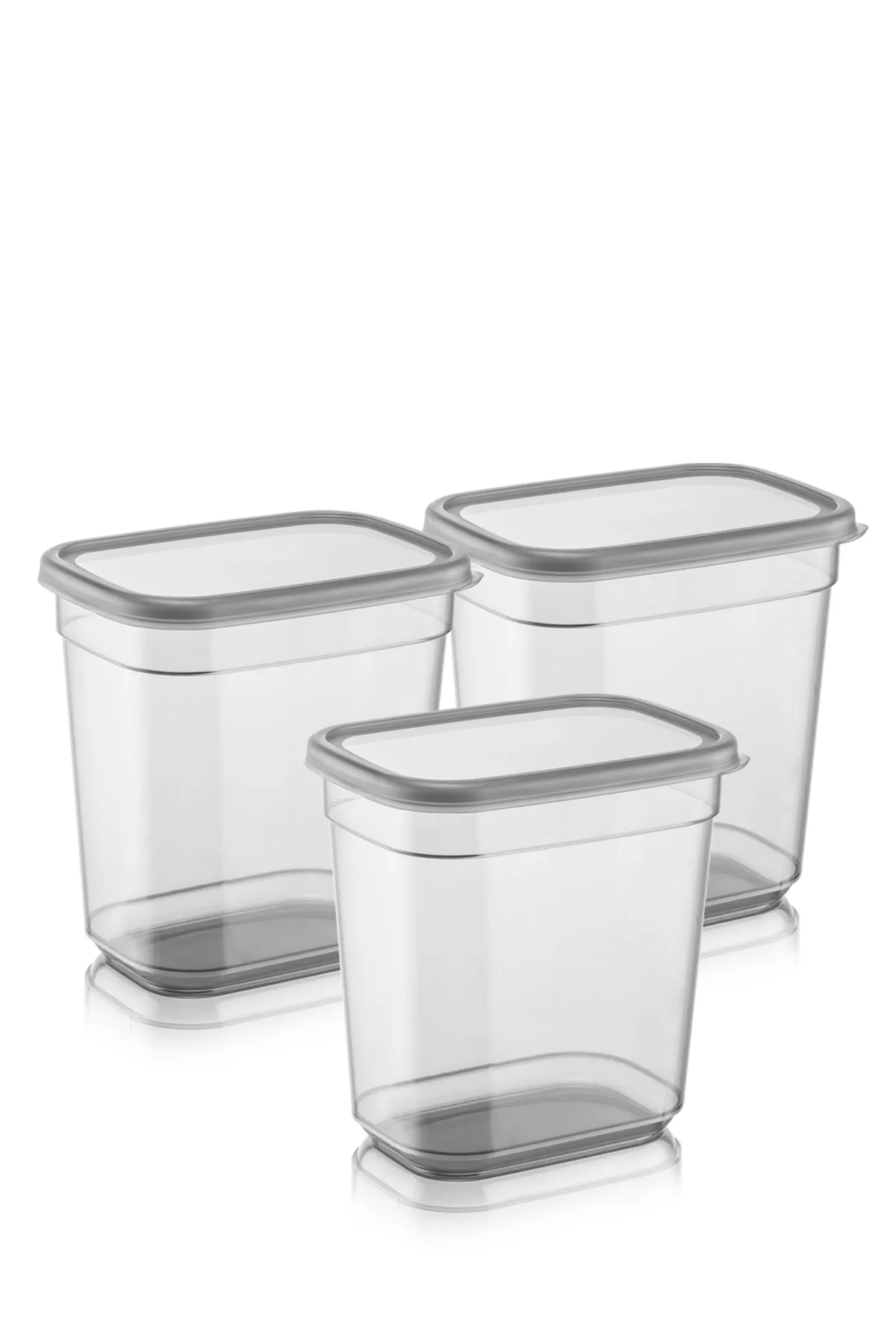 Meleni Home  Set mit 3 beschrifteten rechteckigen Elina-Aufbewahrungsbehältern – Tabletten-Reinigungsmittel-Aufbewahrungsbox 3 x 2000 ml