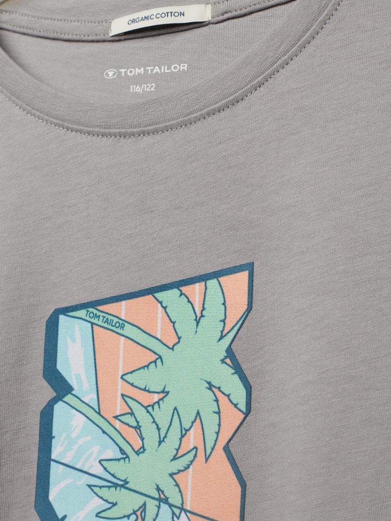 T-Shirt mit Motiv-Print in stein