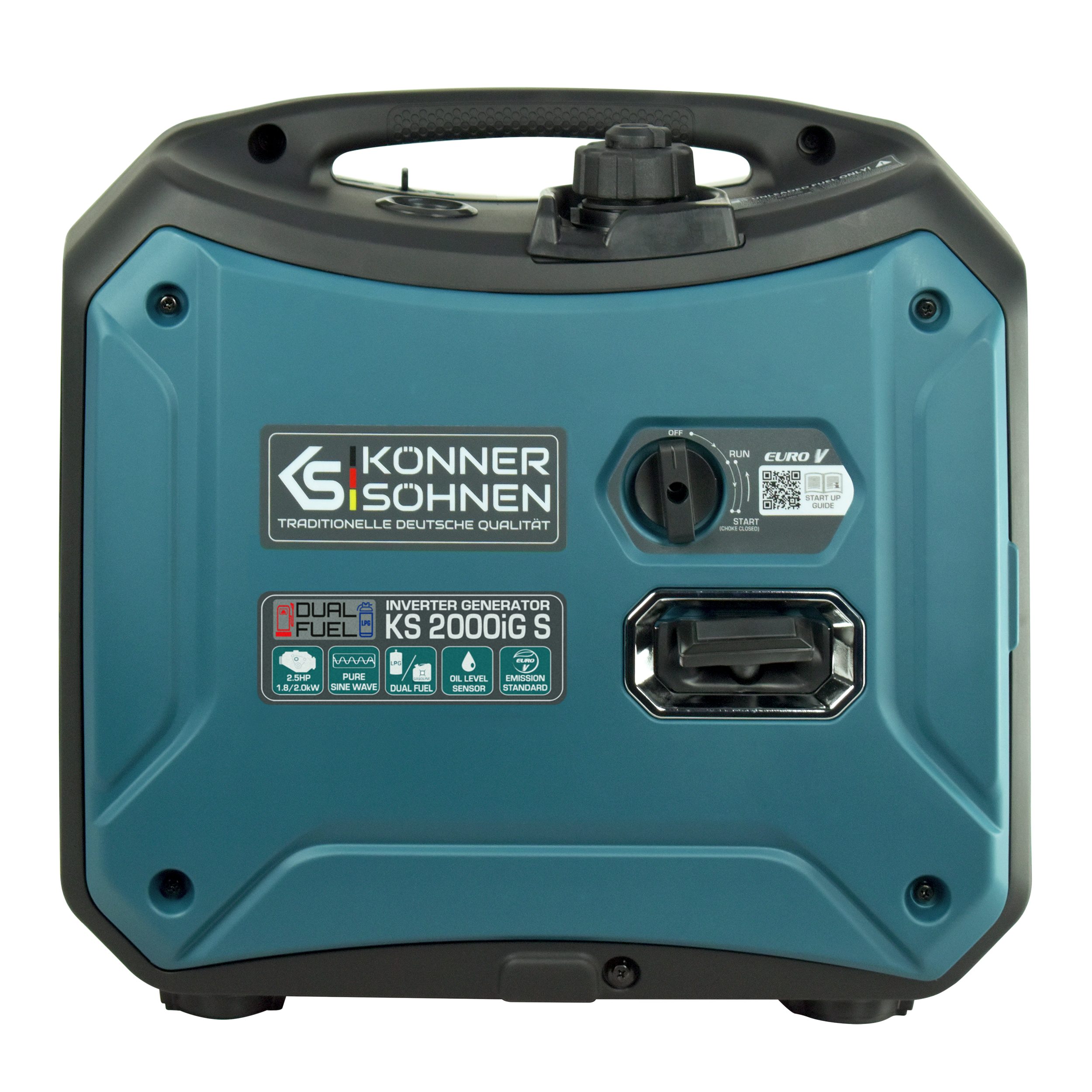 Könner & Söhnen Stromerzeuger KS 2000iG S, 2,00 in kW, (LPG/Benzin-Inverter-Generator Schalldichtes Gehäuse, 1-tlg., (62 dB Lpa 7 m),Schuko 230V, LED-Anzeige,ECO-Modus), Kupferwicklung, Kurzschluss- und Überlastschutz, EURO V