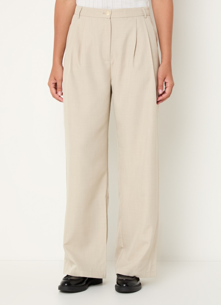 Pantaloni Mikey Neo neri a vita alta e taglio dritto con tasche laterali