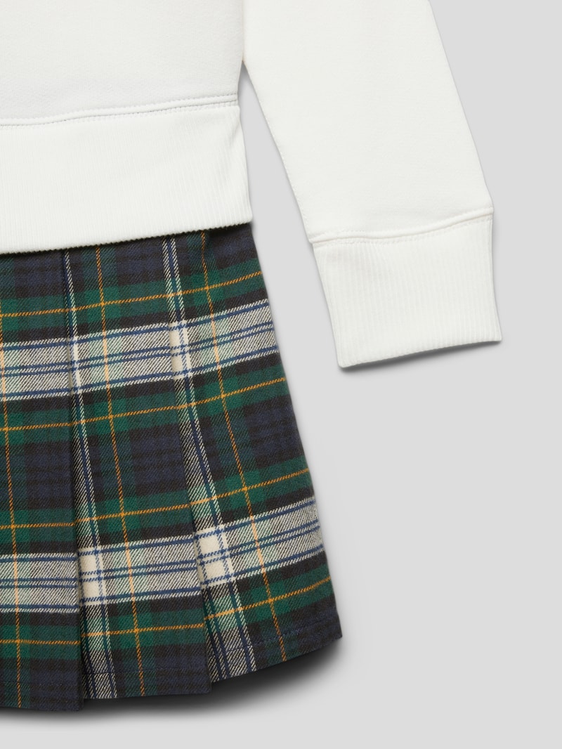 Minikleid im 2-in-1-Look mit Kellerfalten in ecru