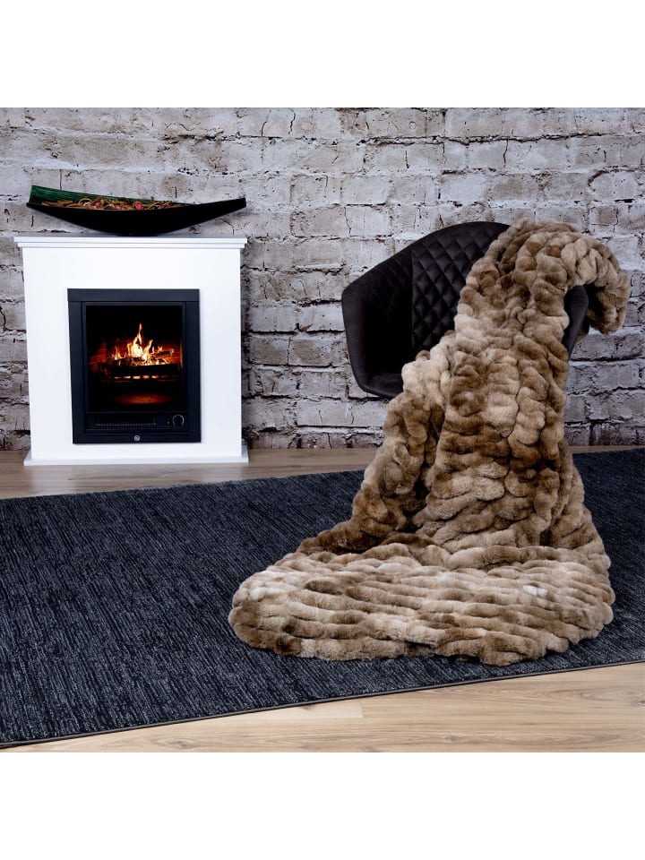 GMD Living Edle Wohndecke LUXURY in Brown (braun) günstig kaufen 150 x 200 cm