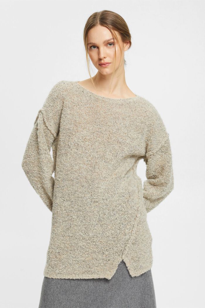 Grobstrick-Pullover aus Wollmix
