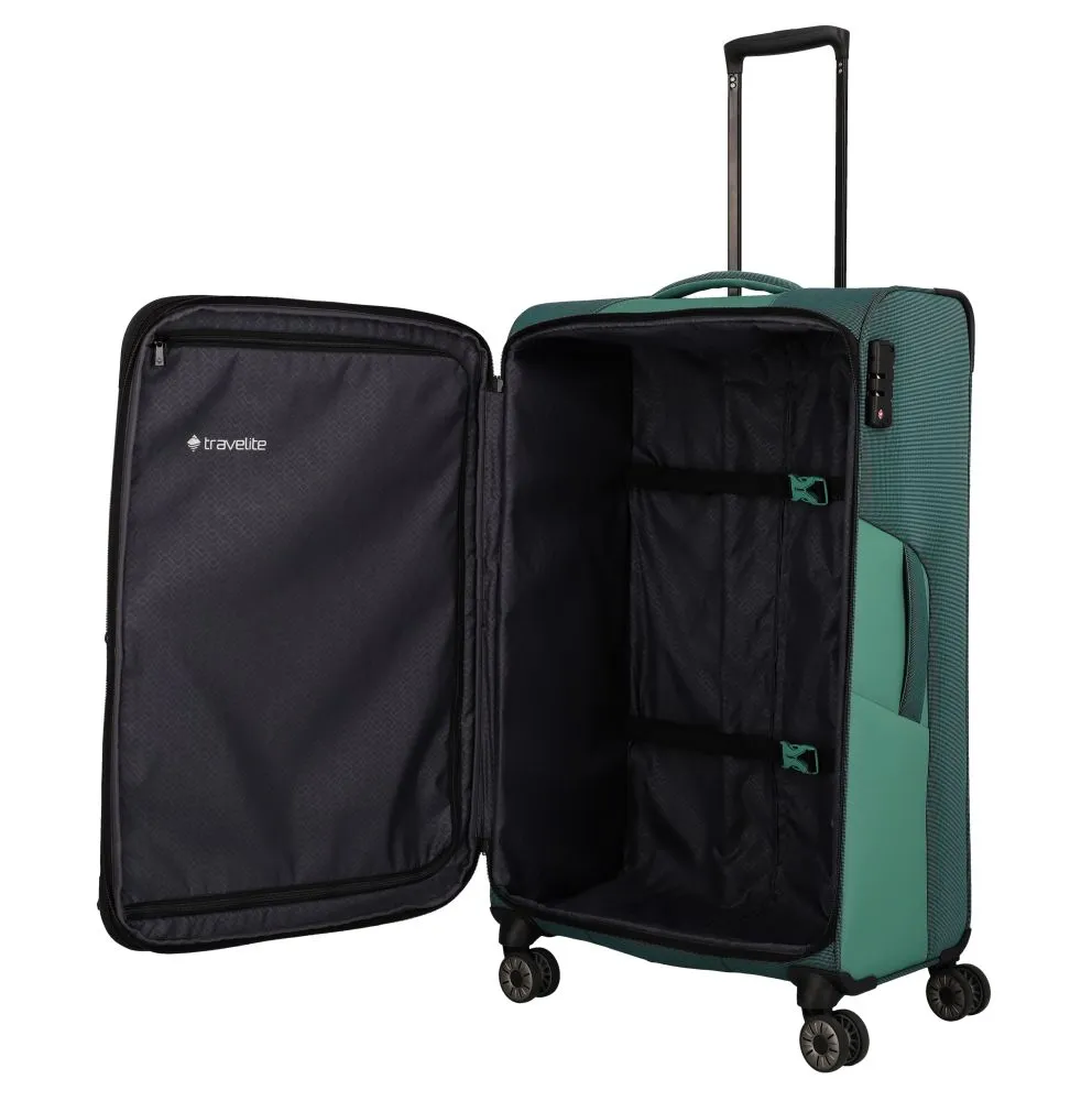 Travelite VIIA Kofferset 4 Rollen Größe L\/M\/S + Reisetasche - Eukalyptus