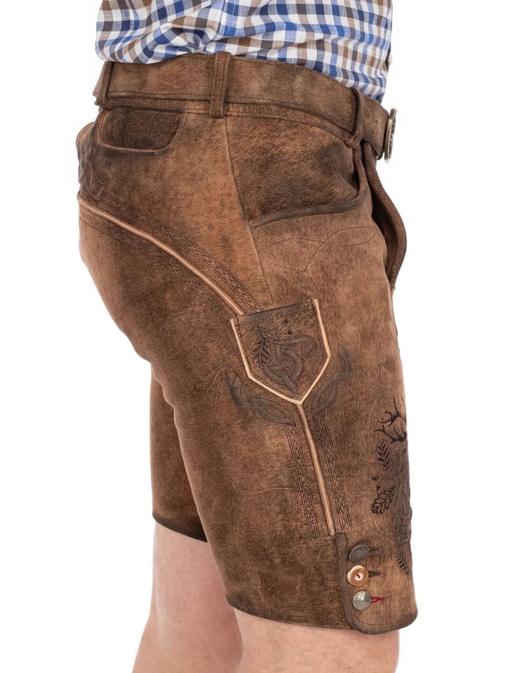 Spieth & Wensky Lederhose NERCEL in dunkelbraun günstig kaufen