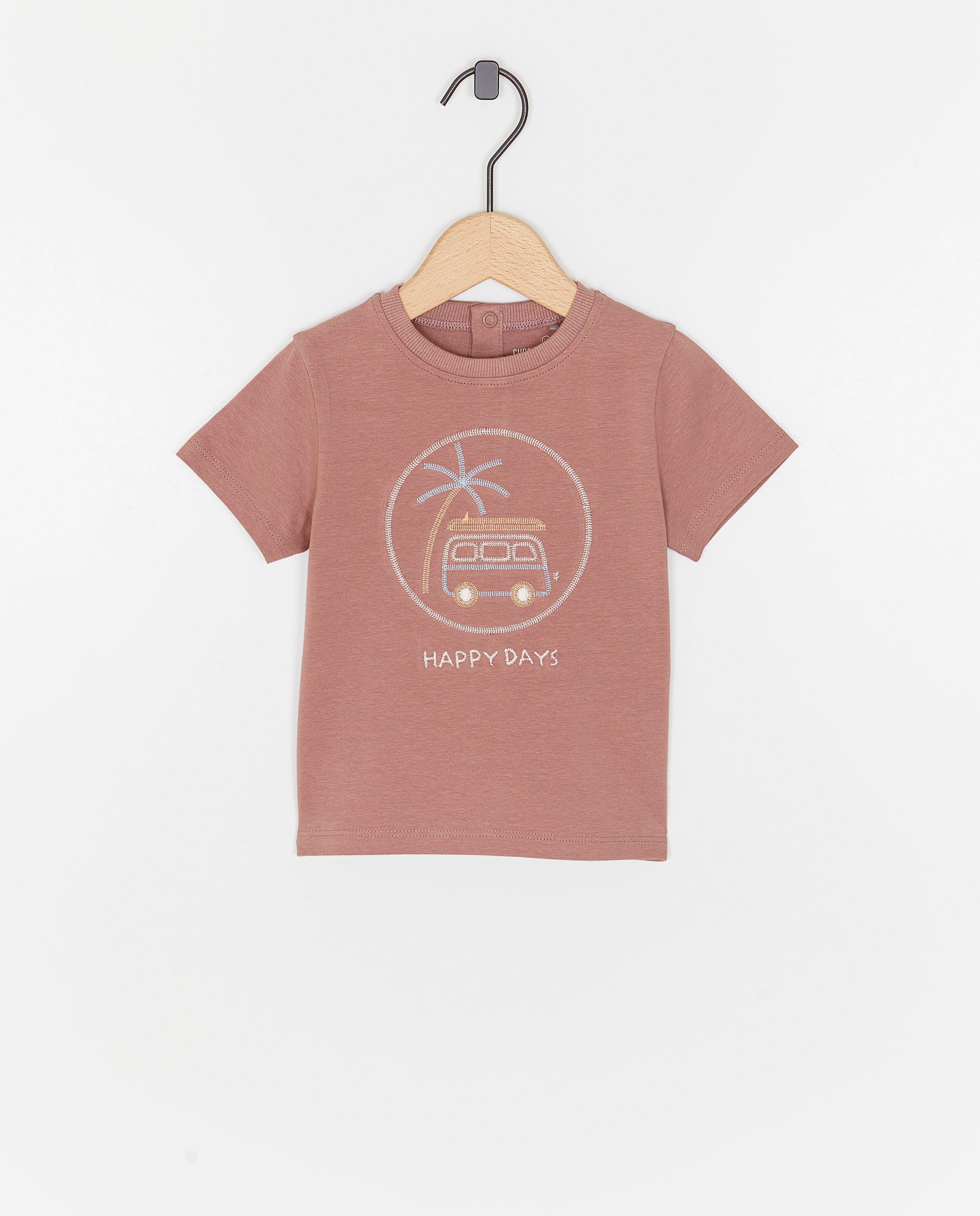 Cuddles and Smiles t-shirt med broderad van lila