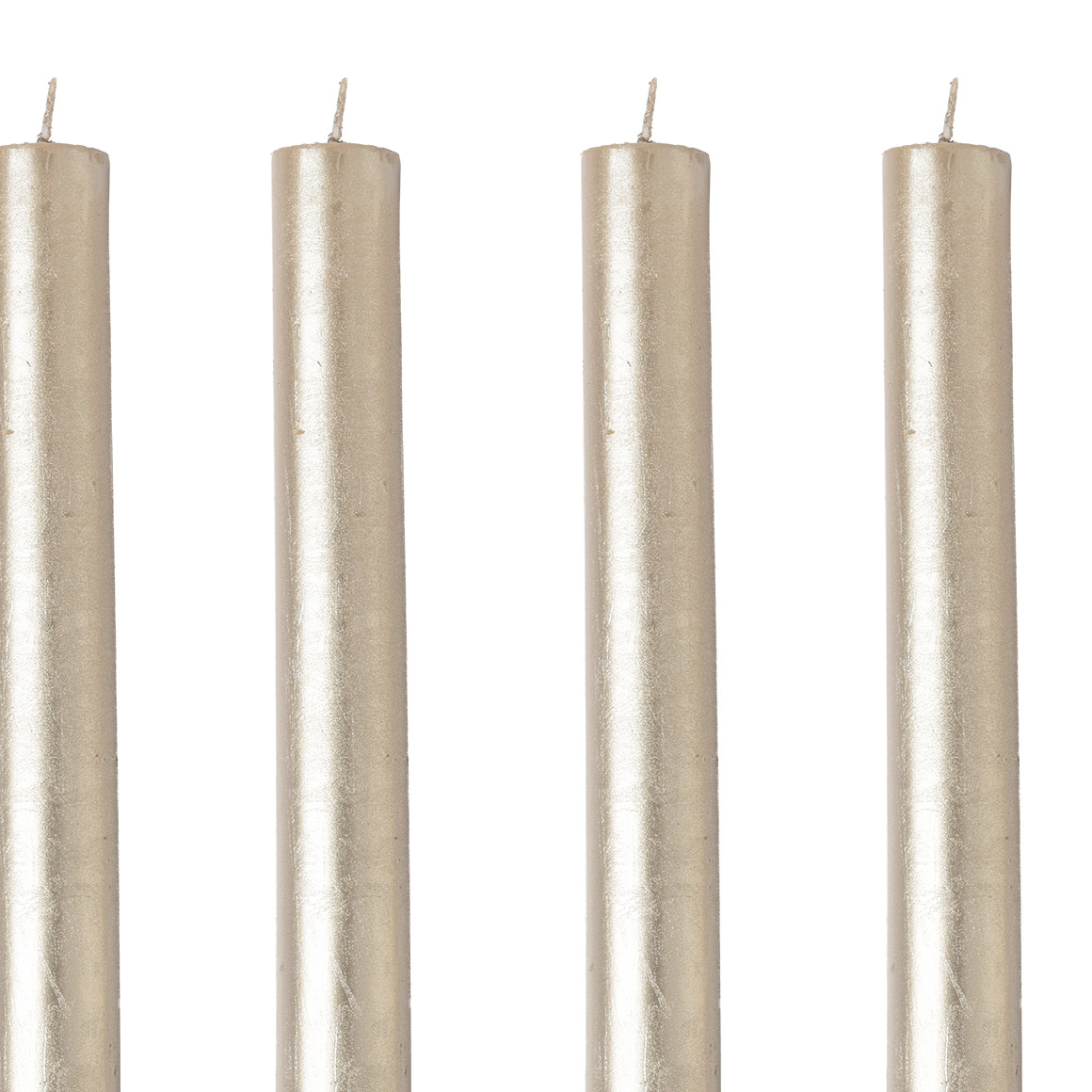 4 Stabkerzen im Metallic-Look