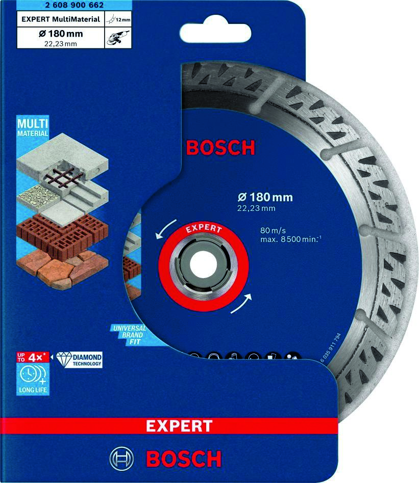 Bosch Blue Accessories 2608900662 Expert MultiMaterial gyémánt vágókorong 180 x 22,23 x 2,4 x 12 mm