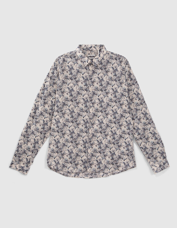 Chemise SLIM acier tissu Liberty roses Homme