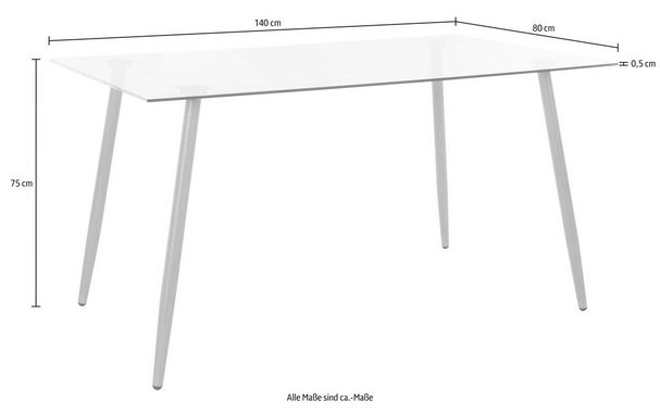 INOSIGN Glastisch Miller, Breite 140 cm