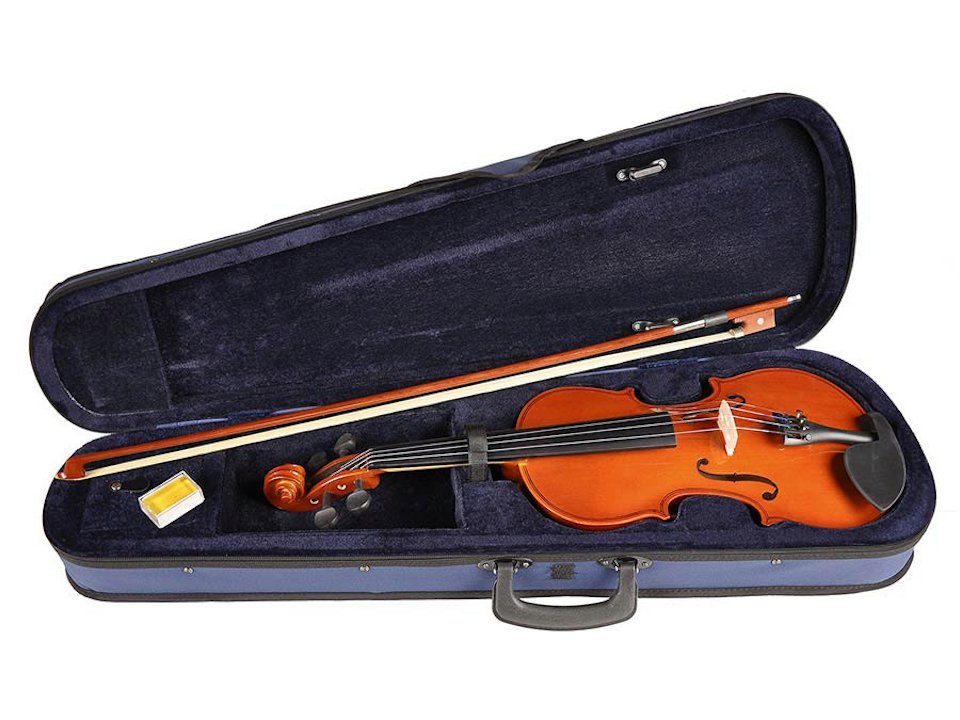 Leonardo Bowed Instruments Violine 4/4 Geige Komplett-Set Student LV-1044 mit Bogen, Harz, Stimmgerät
