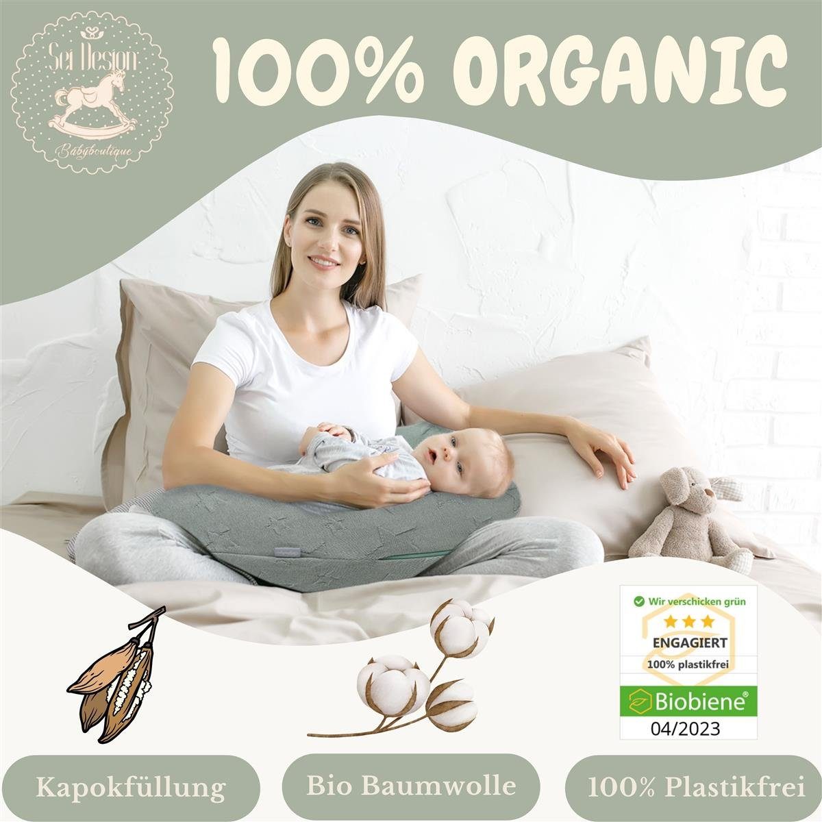 SEI Design Stillkissen BIO-Stillkissen Naturstillkissen 190x30 cm, Innenkissen gefüllt, Kapok + BIO Baumwolle