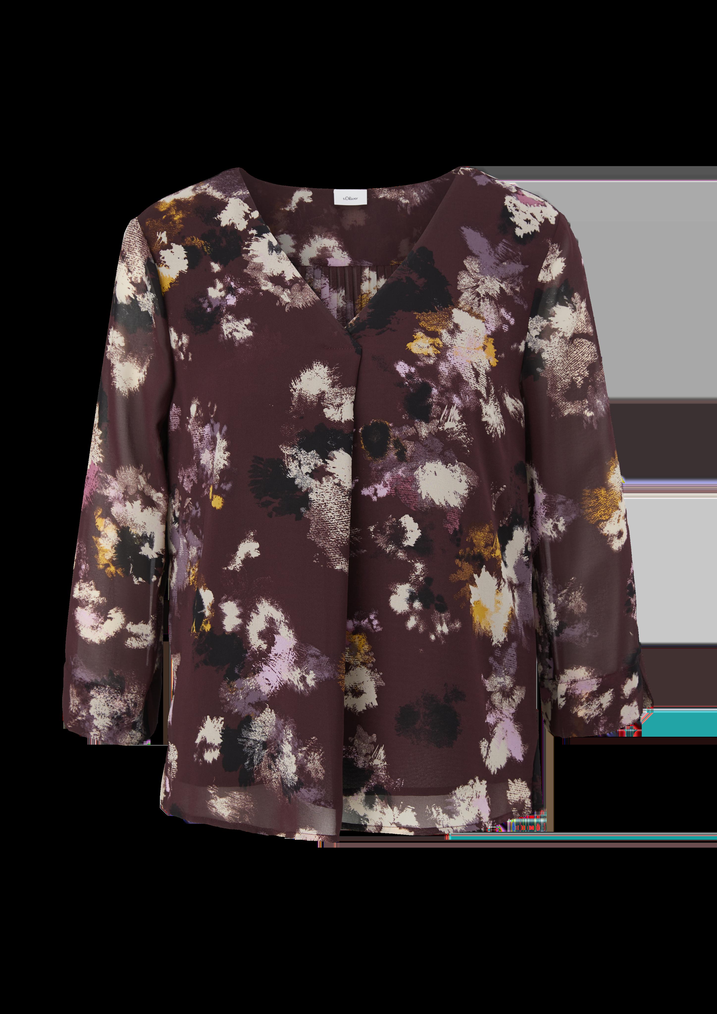 Chiffonbluse mit Plisséefalten  2122177-49A0