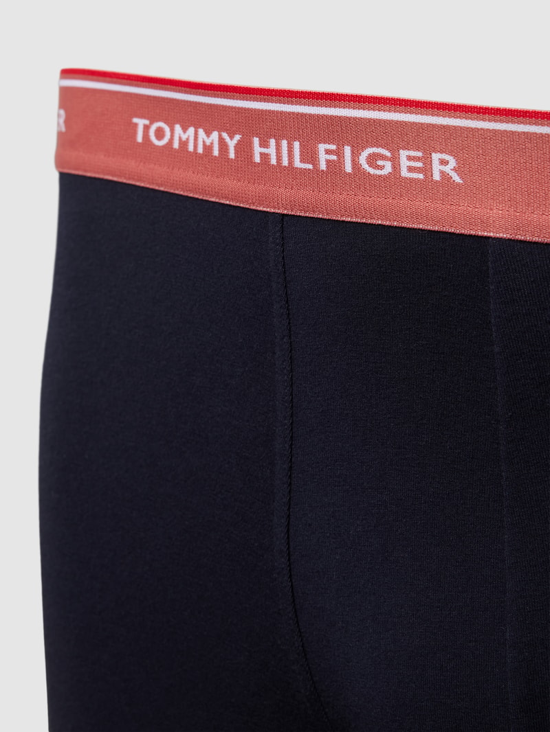 PLUS SIZE Trunks mit Label-Schriftzug im 3er-Pack in marineblau