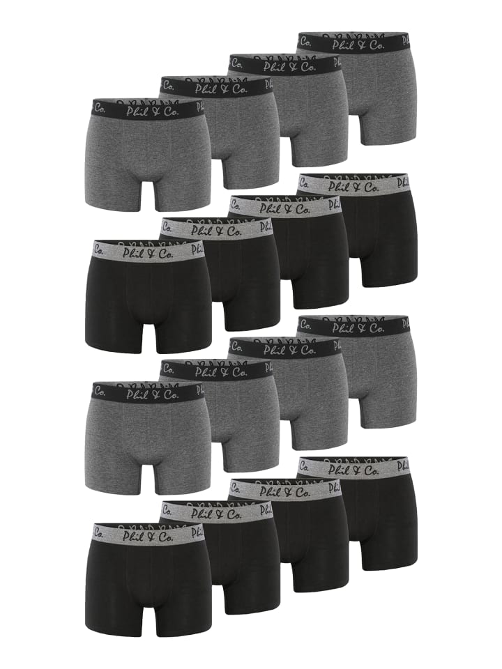 Phil & Co. Berlin  Boxer Retropants in Schwarz/Anthrazit günstig kaufen