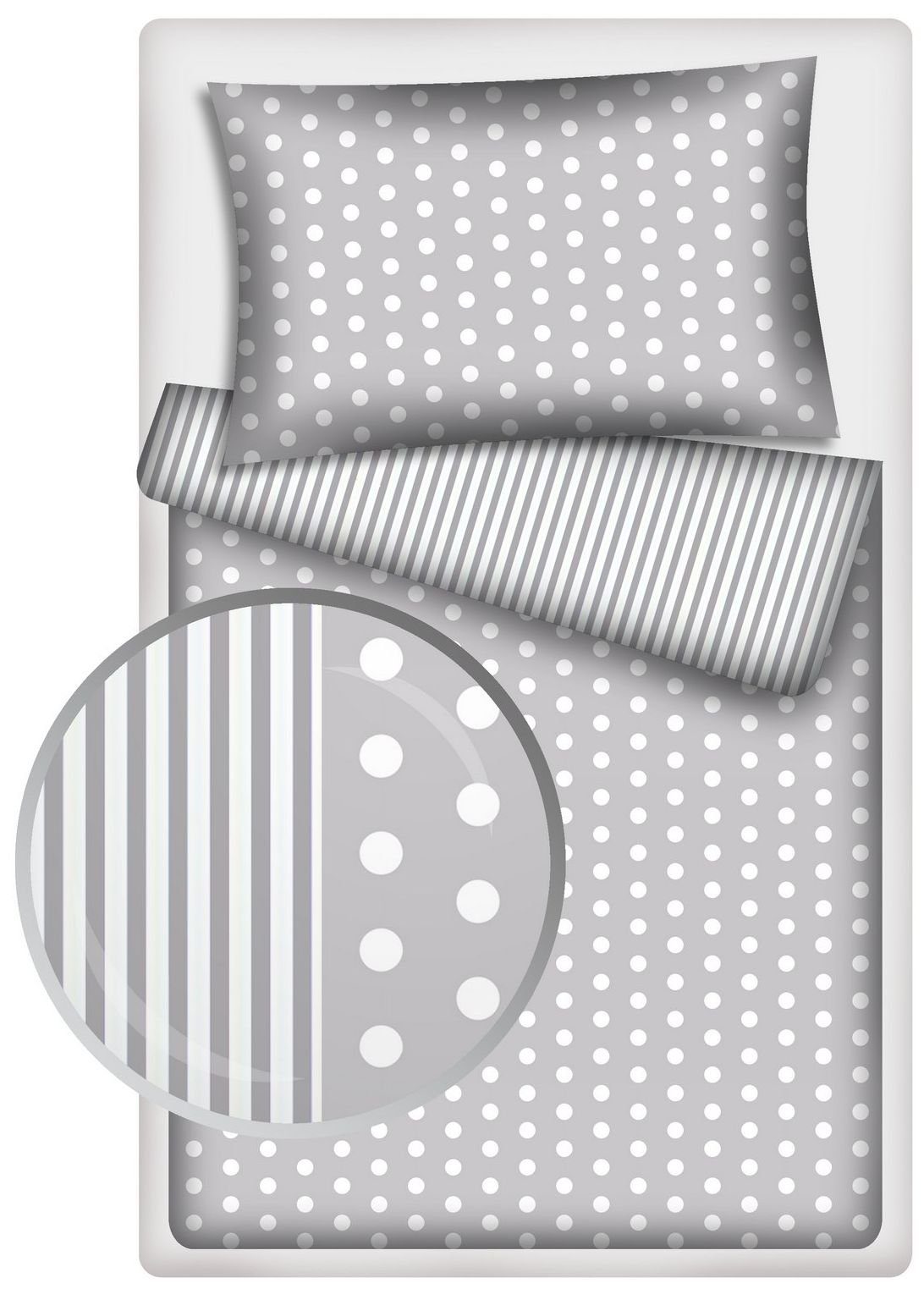 Kinderbettwäsche Kinder Wendebettwäsche 100% Baumwolle 40x60 + 100x135 cm, KiGATEX