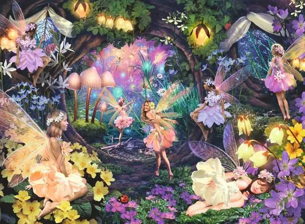Kinderpuzzle ab 6 Jahren - Leuchtende Waldfeen - 100 Teile
