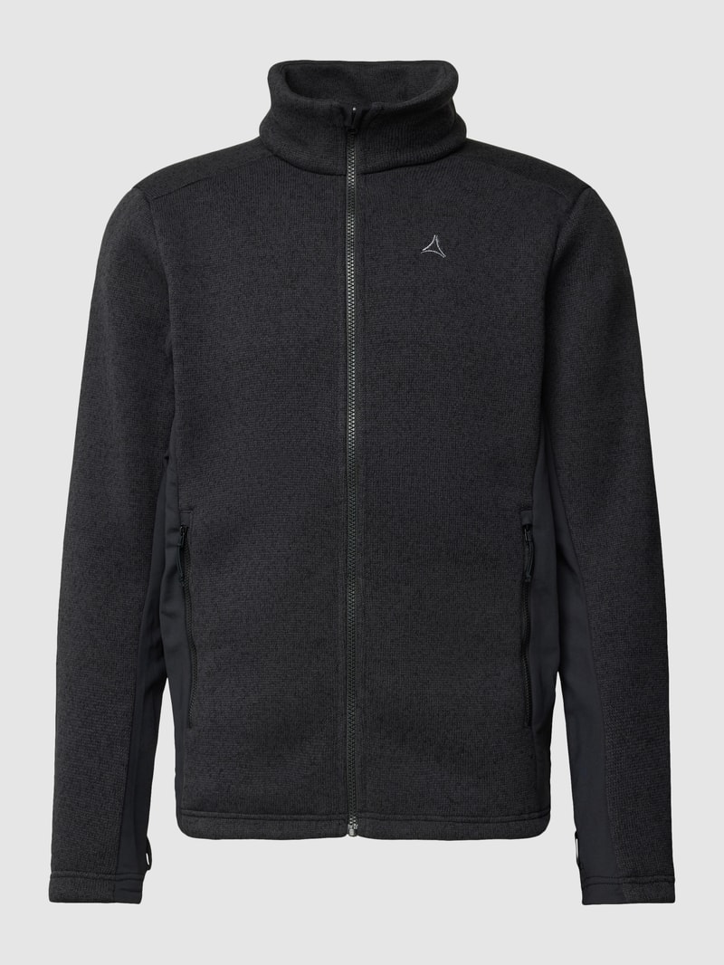 Jacke mit Label-Stitching Modell 'OBERAU' in schwarz