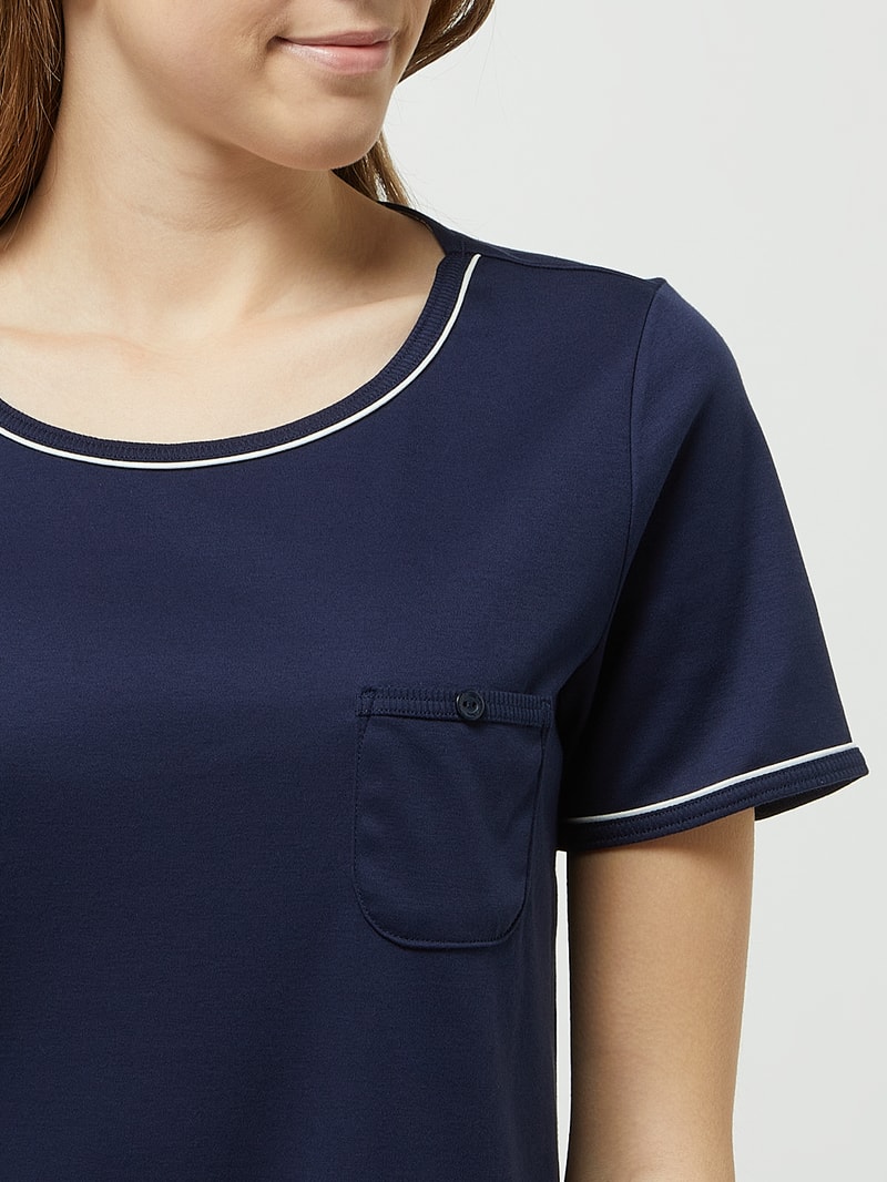 Modern Fit Schlafshirt aus Baumwolle Modell 'Sweet Dreams' in blau