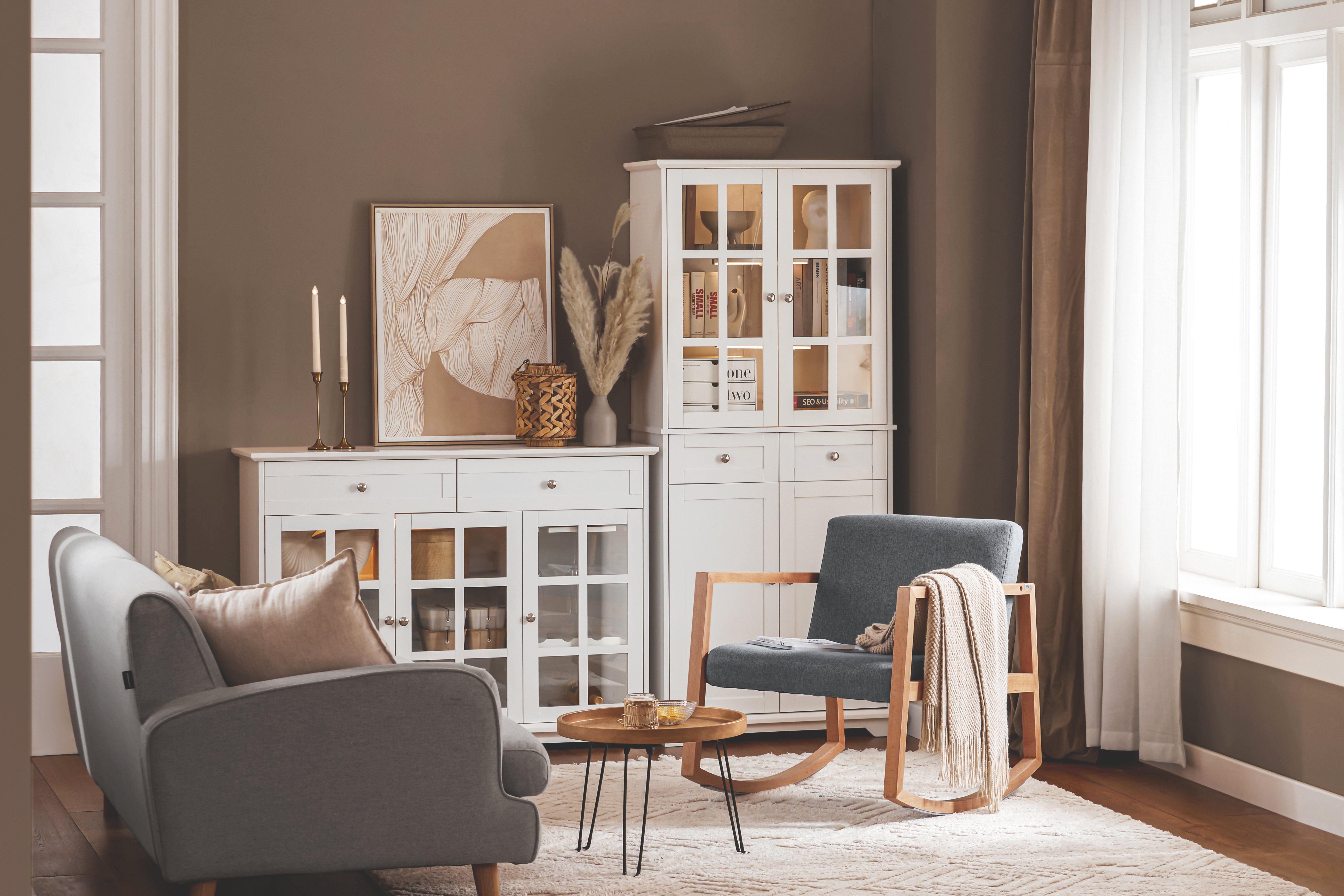 SoBuy Schaukelstuhl FST93, Wohnzimmer Schaukelsessel Schwingsessel Garten Relaxstuhl Sessel
