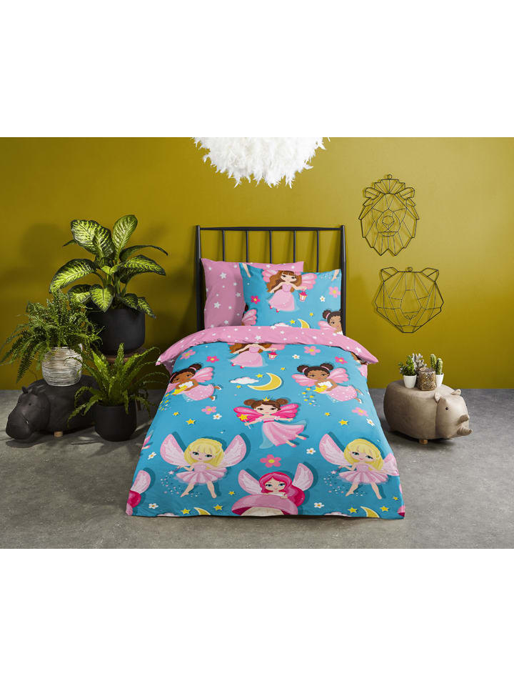 Good Morning Bettwäsche-Set in Hellblau/ Rosa günstig kaufen