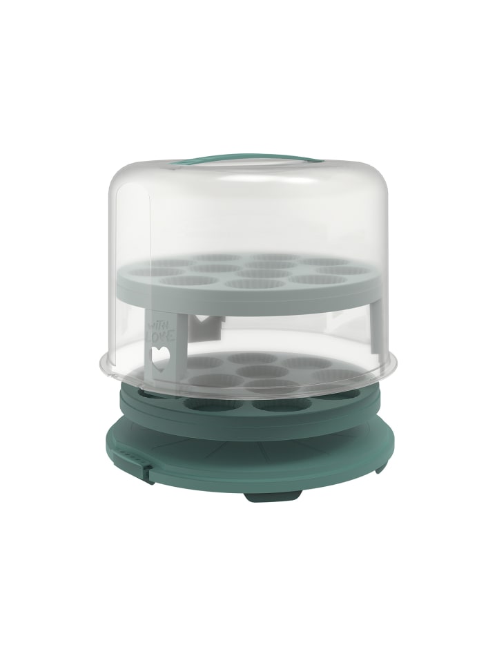 Rotho FRESH Tortenglocke hoch mit Trays in Transparent / Mistletoe grün günstig kaufen onesize