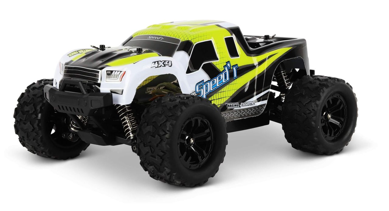 Blijr Blij´r Speed´r ferngesteuerter RC Monstertruck Rot 45 km/h, 1:18, 2 Akkus, Allrad, 100m, Ersatzkarosserie