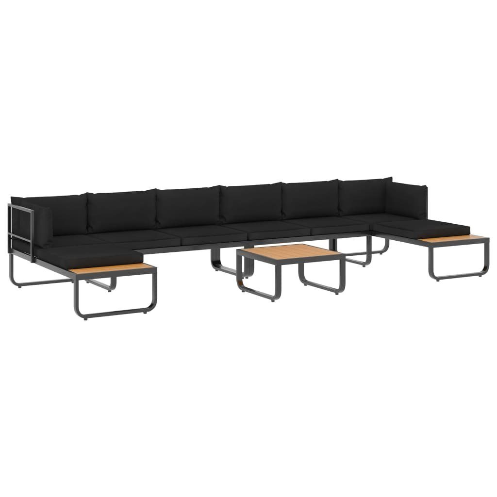 vidaXL Loungesofa 5-tlg. Garten-Ecksofa-Set mit Auflagen Aluminium und WPC, 1 Teile