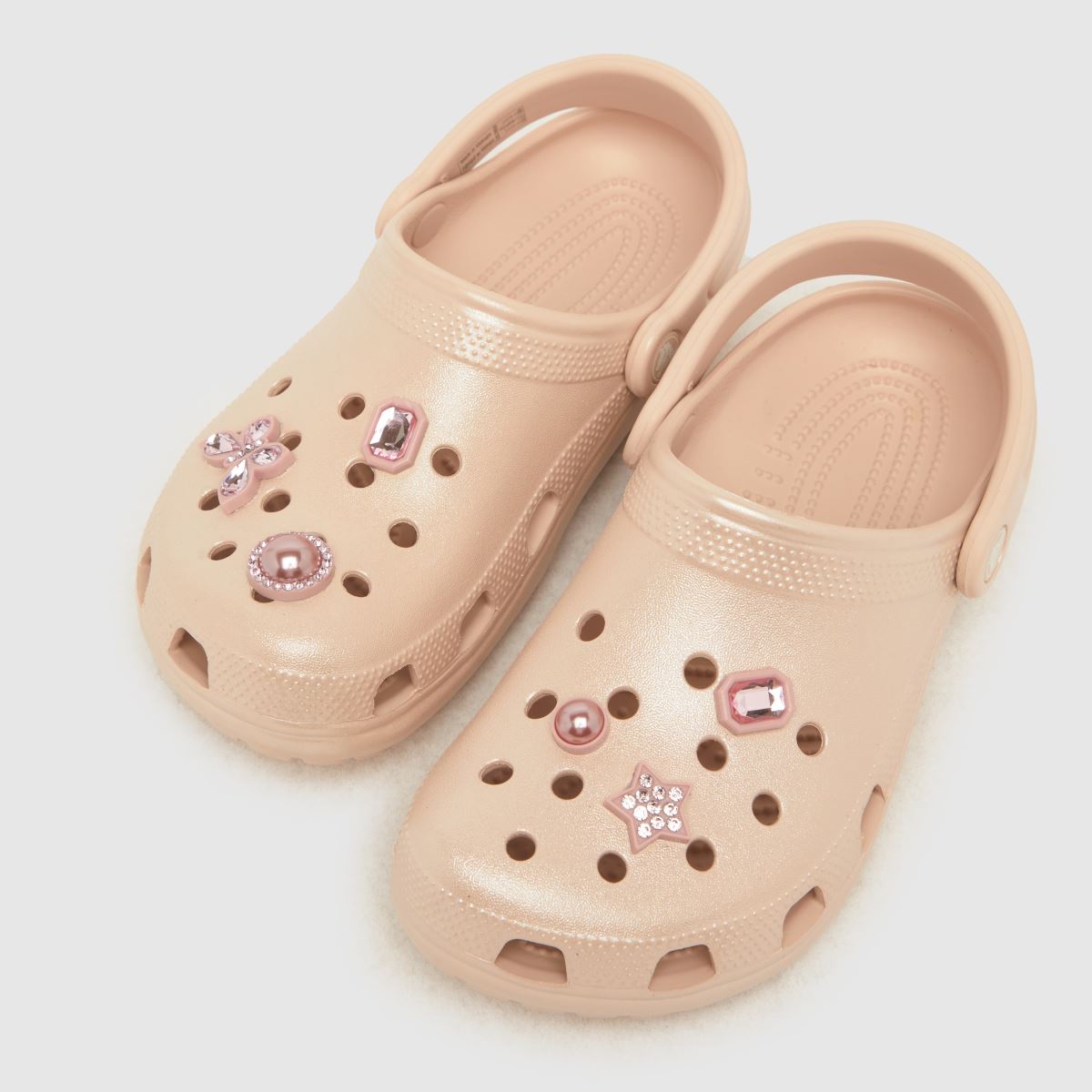 Crocs halványrózsaszín klasszikus csillogó gem klumpa lányoknak szóló ifjúsági szandál