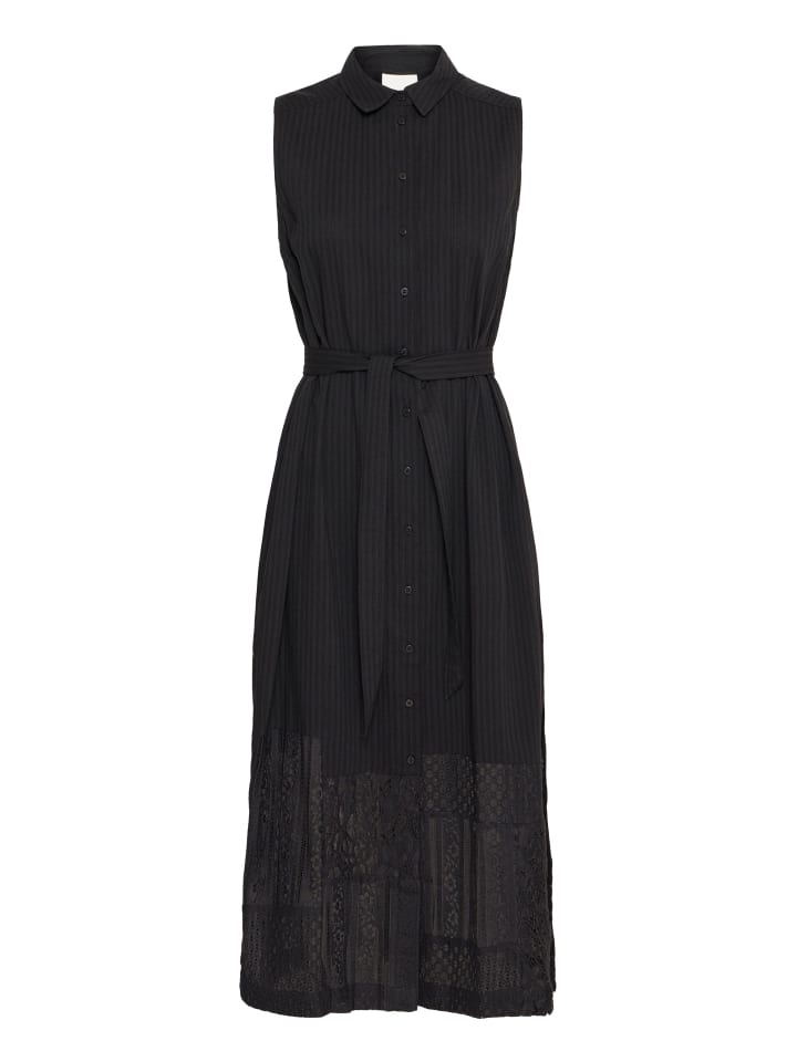 ICHI Midikleid in schwarz günstig kaufen