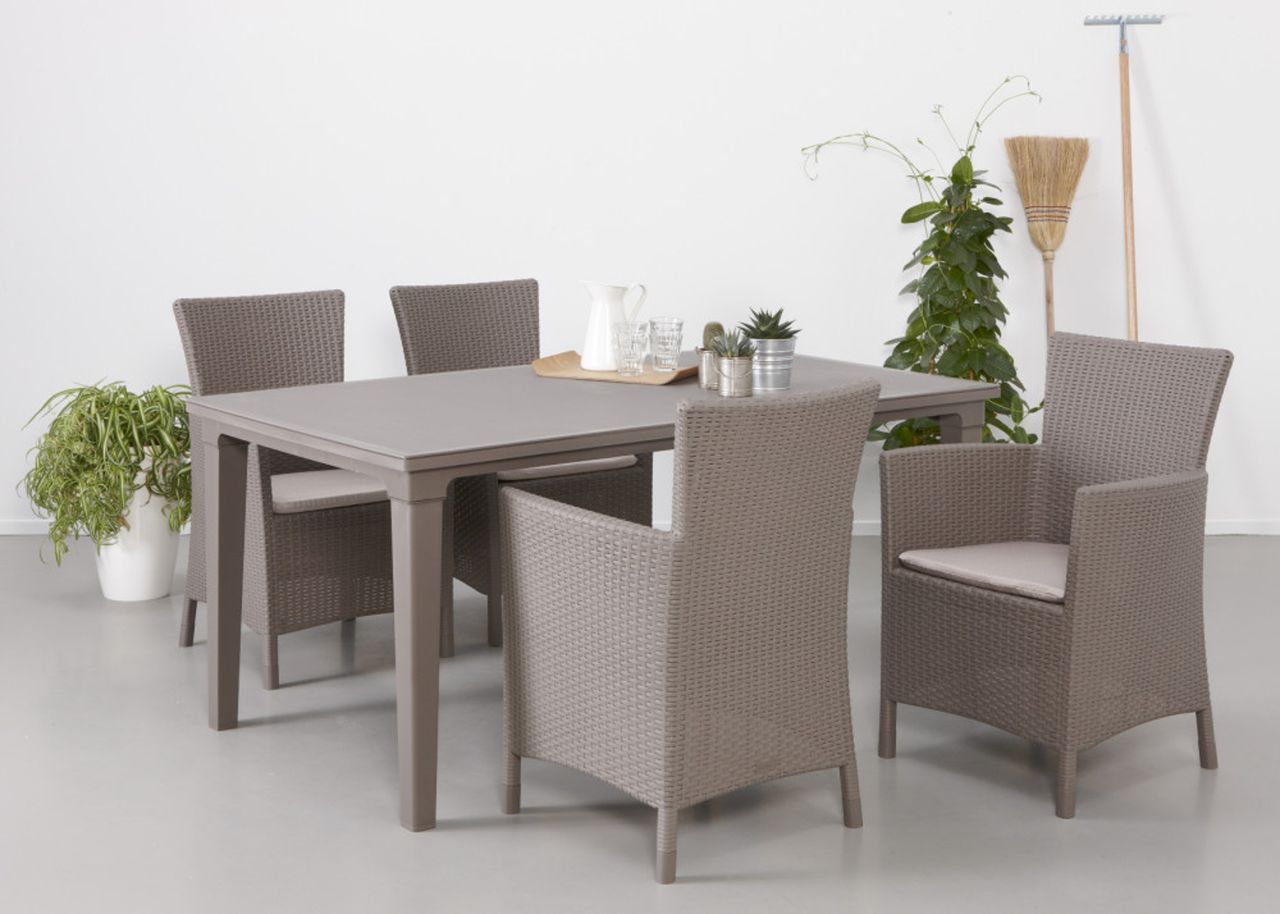 BEST 9-tlg. Dining-Sessel Napoli Tisch Genua capp./sand