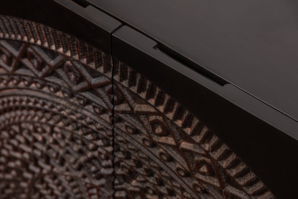 riess-ambiente Highboard MANDALA 120cm schwarz / gold, Massivholz · Schrank · Kommode · Wohnzimmer · Mango · Boho