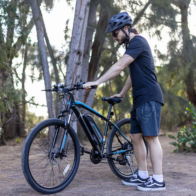 Hiland Rockshark Electric Bike Electric Mountain Bike Aluminum 26/27.5 inch 350W 20MPH Adults E-Bike Shimano 21 Speed Disc Brake Suspension Fork with 36V 10.4Ah Removable Battery