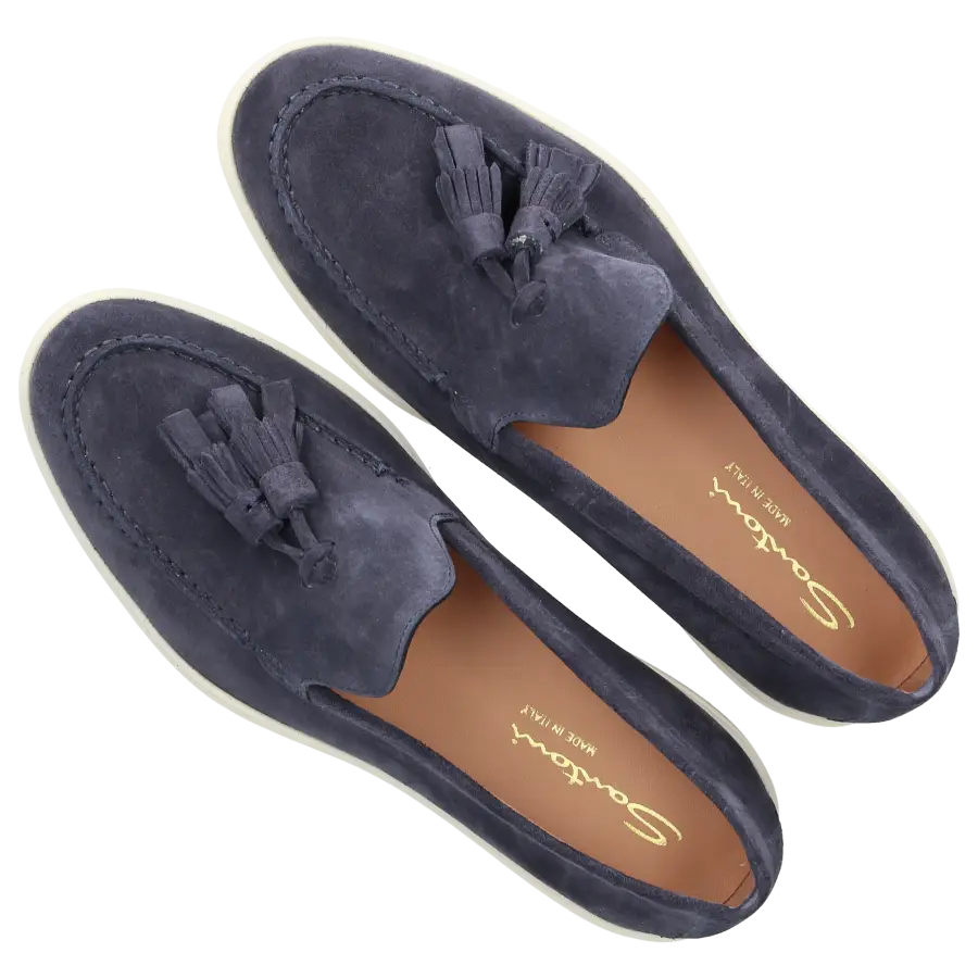 Santoni - Loafer 58744 Veloursleder - blau