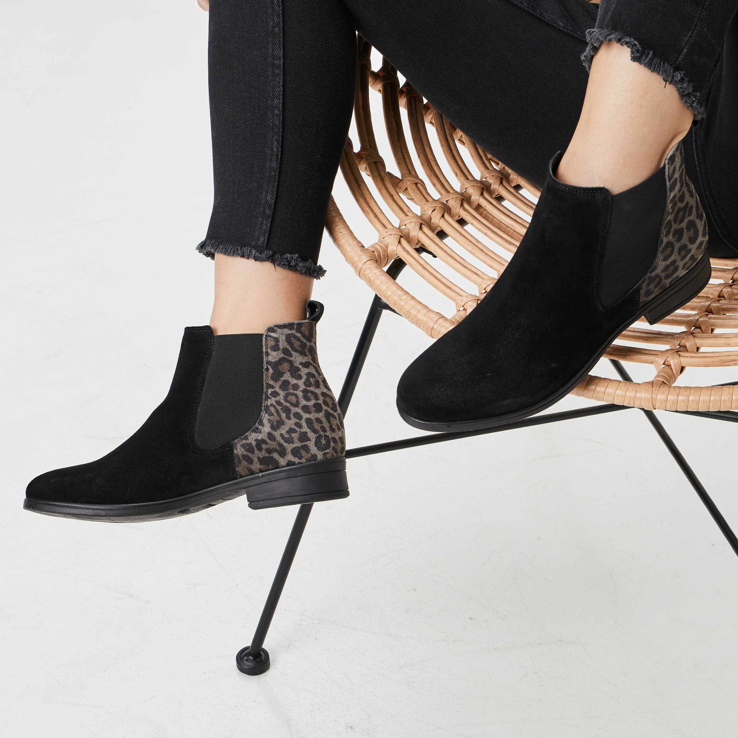Bottines chelsea noir femme | La Halle