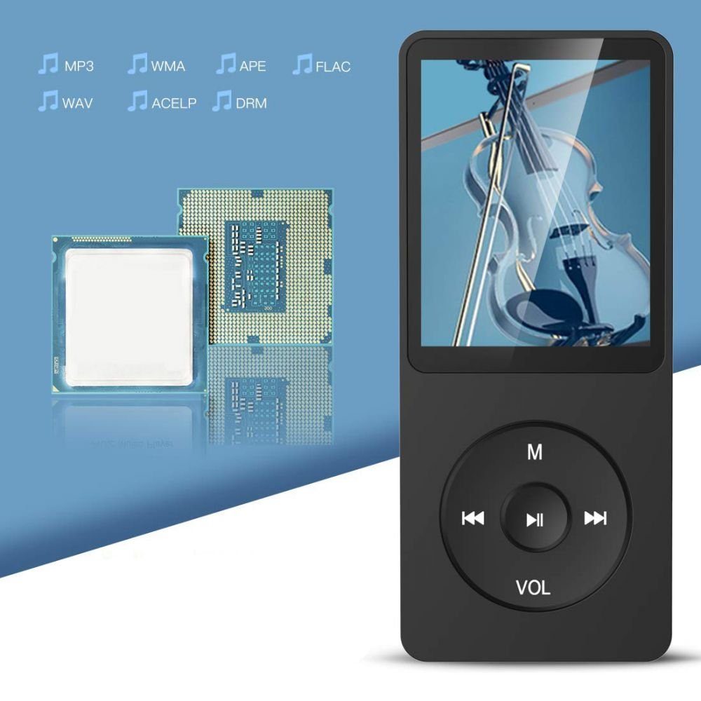Jormftte MP3 Player Tragbarer HiFi Verlustfreier Radio MP3-Player (Licht)